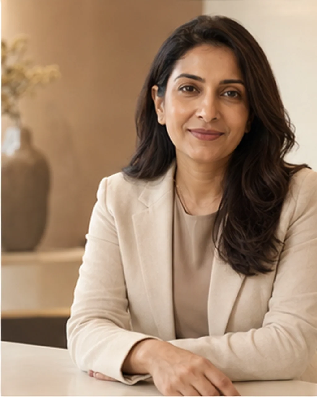 Portrait of fictional professional Dr. Ananya Sethi